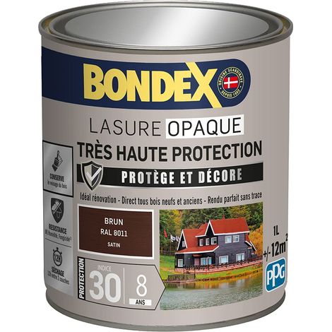 Lasure Opaque Très Haute Protection Extérieur Brun Ral 8011 1 L (1/5)