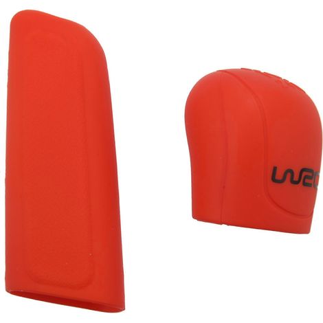 Poignées de frein à main universelles pour voiture, décoration intérieure durable, manchons de levier de vitesse en silicone, couvre-pommeau de levier de vitesse rouge (1/5)