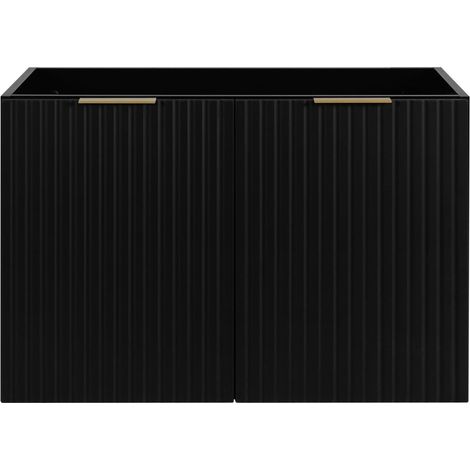 Mobile da bagno, Nero + maniglia dorata, 80 x 57 x 46 cm (1/5)