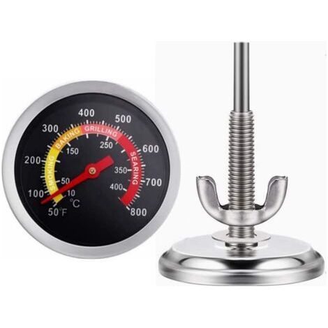 Set of 2 BBQ thermometers, 2-3/8 inch, for charcoal smoker (1/4)