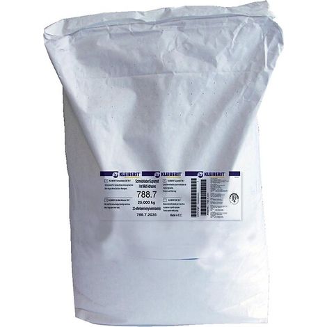 Colle thermofusible beige granulés 25 kg – Pour plaqueuse de chants PVC et mélaminés – Température d’application 160-200°C – Kleiberit