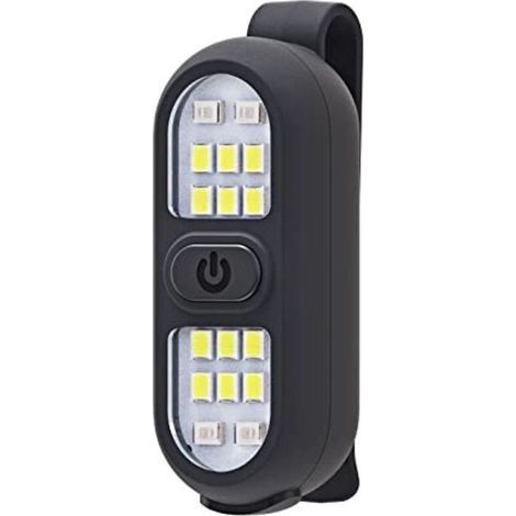 Lampe torche à clip, lampe de course pour coureurs, lumières de sécurité rechargeables pour marcher la nuit, lampe mains libres, lumière LED portable de travail, avertissement clignot (1/4)