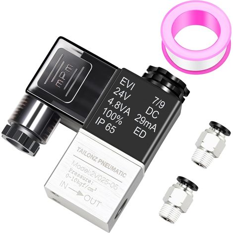 1/8 Inch BSP 24V 2 Way Normally Closed Electric Solenoid Air Valve 2V025-06 Junction Box (1/5)