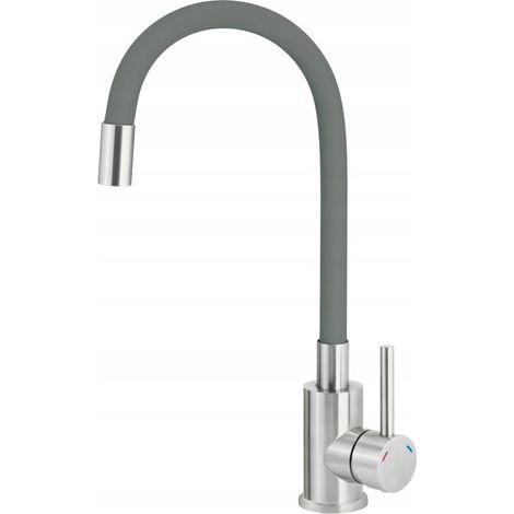 Rubinetto da cucina, a pavimento, antracite, con beccuccio flessibile, LUNO