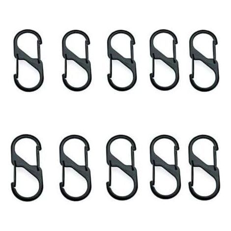 HONORNIC - (31.5×14.5×1.9mm)Lot de 10 Pièces S Forme Mousqueton Clips Mousquetons en Forme de S Double Mousqueton D'ouverture en Métal (1/4)