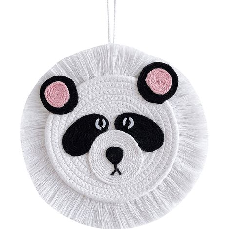 Pendentif Murale Macramé - Tête D'Animal Enfant - Décor Mur Pour Chambre Bébé Et Enfant - 26 cm - 1 Pièce (1/5)