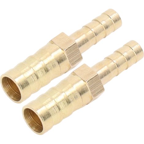 2 Stück Schlauchverbinder mit Widerhaken, Messing-Schlauchverbinder, Sechskant-Reduzierstück, Widerhakenverbinder 10 mm (3/8 Zoll) auf 6 mm (1/4 Zoll) (1/5)