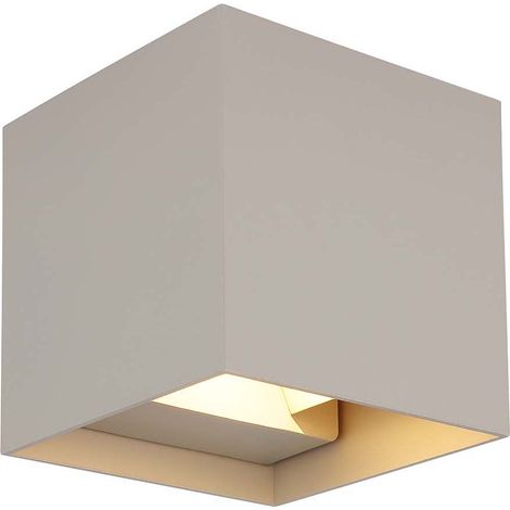 Wandleuchte LED Wandlampe Außenleuchte Aluminium sandfarben matt IP54 L 10 cm