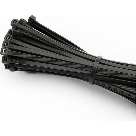 Collier de serrage nylon réutilisable noir 200 x 4,5 mm – Lot de 100 unités – Pour câbles et tubes – Haute qualité