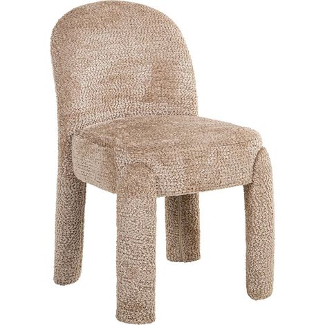 Chaise salle à manger élégante tissu beige design contemporain - beige bouclette chaleureuse (1/5)