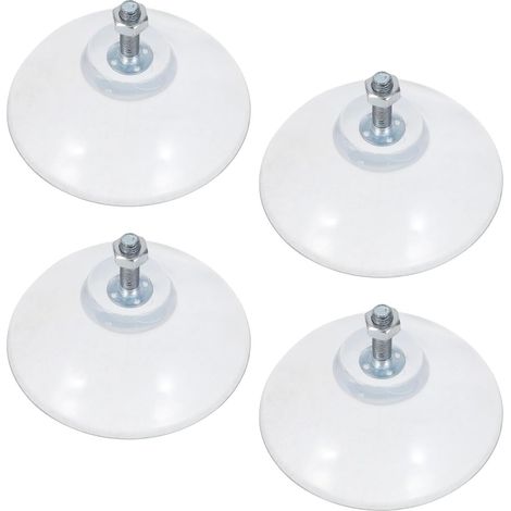 Lot de 4 Pieds à Ventouse à Visser M6 Transparents 8,4 Cm pour Coupe-frites, Patins Antidérapants en Plastique, Pieds Stabilisateurs pour Équipements Cuisine
