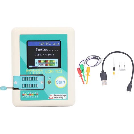 Kit per test di transistor, display a colori ad alta precisione, misuratore di capacità e resistenza di diodi multifunzionale da 4,5 V. (1/5)