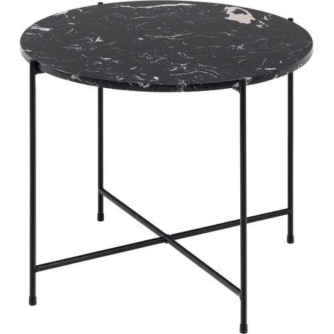 Table basse Avila en marbre noir 52x40 cm (1/5)