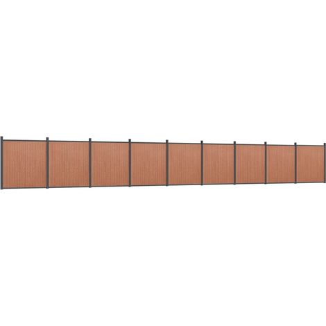 vidaXL Panneau de clôture marron 1564x186 cm WPC