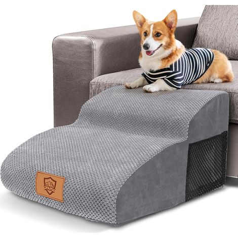 2 Marches Pour Chien, Mousse Haute Densité 30D, Housse Lavable, Antidérapant, Accès Canapé Lit (1/5)