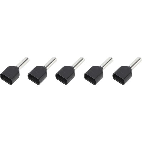 100pcs Embouts de fil cuivre PVC isolés, cosse à sertir double, AWG16/1,5mm², manchon terminal pour câblage électrique (1/5)