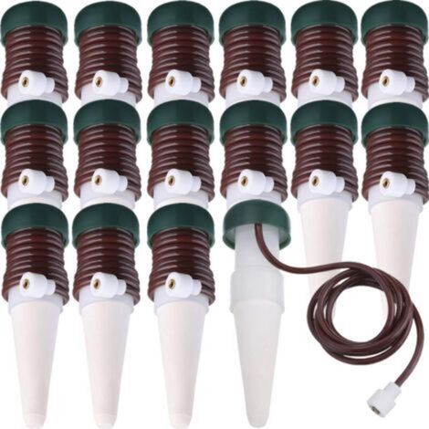 Système d’arrosage automatique à goutte-à-goutte avec libération lente pour plantes d’intérieur et d’extérieur – Lot de 16 picots d’irrigation autonomes (1/5)