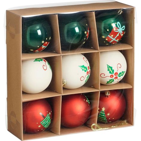 Mica Decorations Ensemble de boules de Noël Multicolores H8xl8xL8cm (1/4)