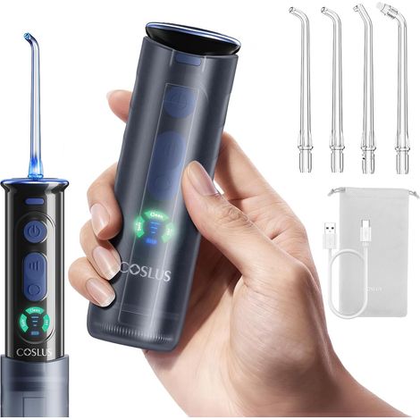 T50 Hydropulseur électrique sans fil, hydropulseur rétractable, rangement de buse intégré pour les déplacements, pour les amateurs de santé orale, nettoyage quotidien en profondeur (1/5)