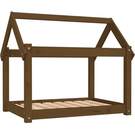 Lit pour chien panier canapé confortable 81 x 60 x 70 cm bois de pin solide marron