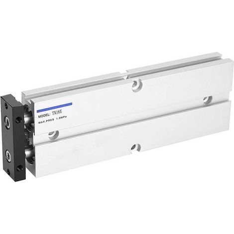 Vérin pneumatique à double effet, alliage d'aluminium, acier inoxydable, TN16, 0,10,9 MPa, 10200 mm (TN16X200-S) (1/4)