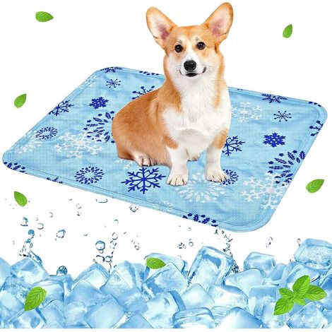 Tapis rafraîchissant pour chiens et chats, tapis rafraîchissant pour chiens, gel non toxique, tapis rafraîchissant pour chiens pour canapés, niches, sols (30x40cm, bleu) (1/4)