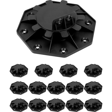 15 Pièces Plot terrasse réglables 30-60 mm, Convient aux pour lames de terrasse en bois/WPC/aluminium