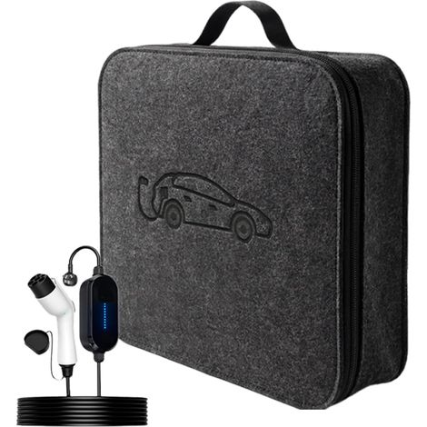 Sac de Transport pour Chargeur VE - Protection Imperméable pour Rangement de Cordon de Recharge de Véhicule Électrique - Sac Organiseur pour câble de Charge pour VE - pour Les Voyages, Les (1/5)