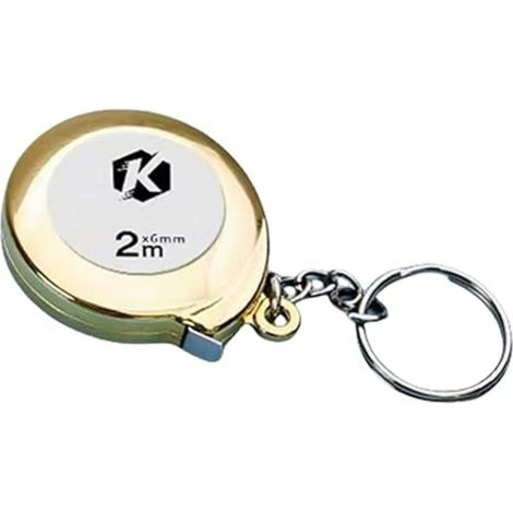 Mini mètre ruban rétractable en acier de 2 m - Porte-clés portable - Règle de mesure (doré) (1/5)