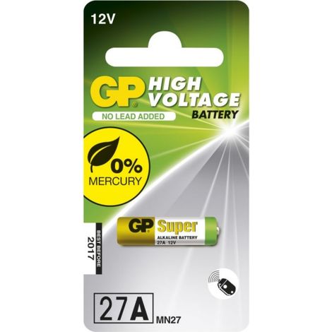 GP Battery Batteria Specialistica Super Alcalina 12V A27 / 27AF / MN27 (Blister 1 Pezzo)