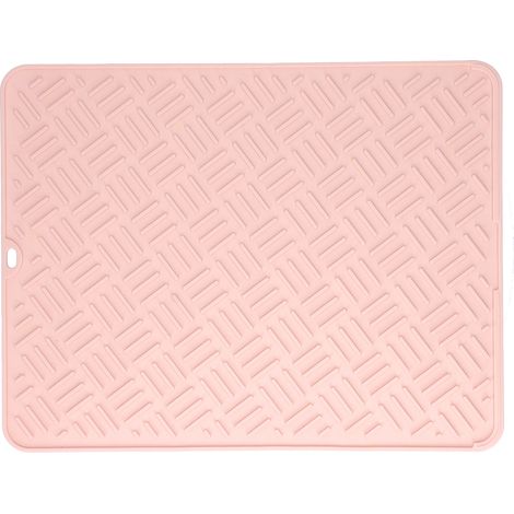 Tapis de protection en silicone antidérapant pour cuisine, coussin anti-brûlure imperméable pour table (Rose, 45x35 cm)