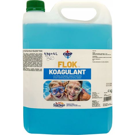 El coagulante para piscinas FlokTix mejora la claridad del agua (4 litros).