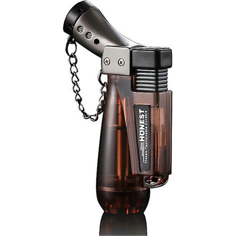 Briquet à jet de butane transparent pour usage professionnel. résistant au vent. pour un allumage fiable en extérieur lors de vos sorties camping. (1/5)