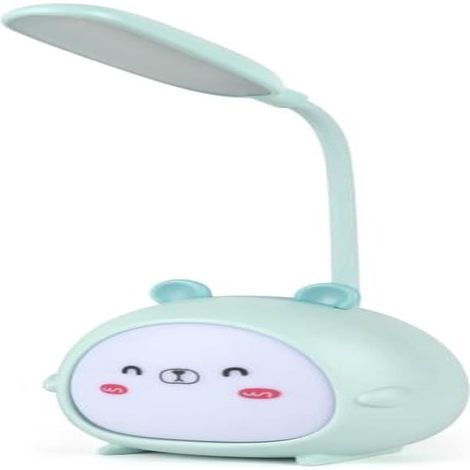 Lampe de bureau LED sans fil bleue pour enfants, rechargeable par USB, idéale pour la lecture, la table de chevet ou comme cadeau. (1/5)