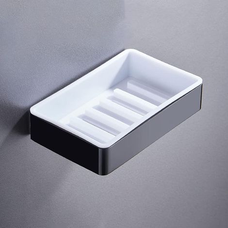 Porte-savon mural pour la douche, la cuisine, la salle de bain (noir) (1/5)