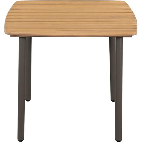 Maison Exclusive - Tavolo da Giardino 80x80x72cm in Massello di Acacia e Acciaio (1/4)
