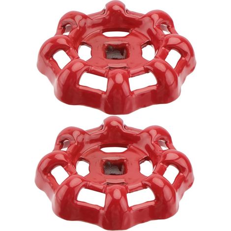 Poignée de Robinet Extérieur Rouge en Fonte, Lot de 2 Pièces (1/5)