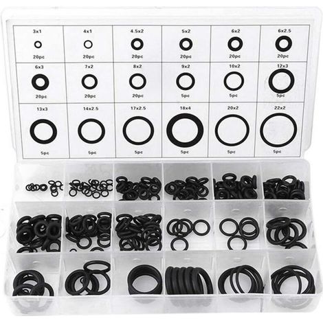 225pcs 18 Tailles étanchéité en Caoutchouc Joint Torique Rondelle Assortiment Set Pour la Réparation Automobile de Véhicule de Voiture