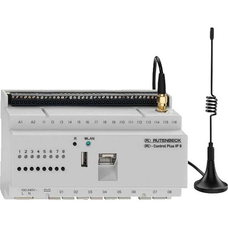 Rutenbeck IP-Schaltaktor 100Mbit/s lichtgrau Control Plus IP 8