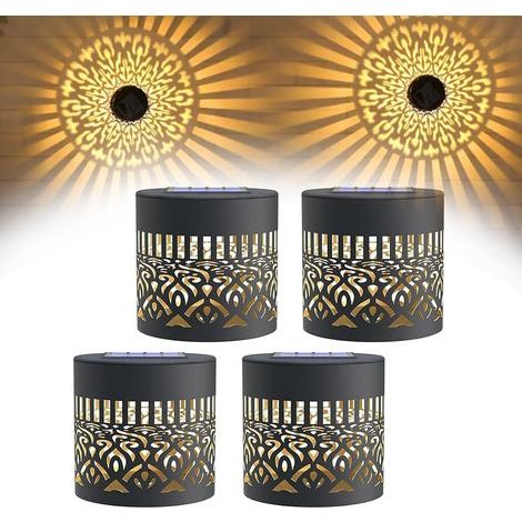 Solar-Mandala-Lampe für den Außenbereich, Solar-Gartenlaterne für den Außenbereich, Solar-Wandleuchte, IP65 wasserdichte Zaunlampe für Feste, Höfe, Tische, Flure (2er-Pack) (1/5)