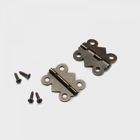 Charnières rétro pour boîtes à bijoux, lot de 100, verrou métallique décoratif pour armoire, ferrure à loquet en bronze à 90 degrés.