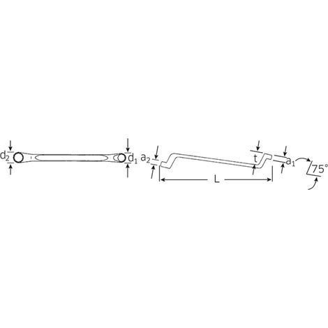 STAHLWILLE Clé polygonale double, fortement contre-coudée 20X22 mm