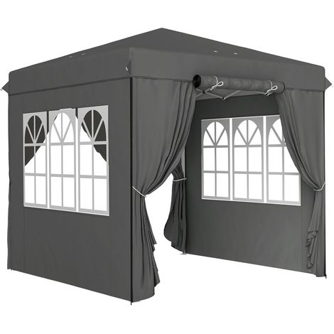 Accessoires pour kiosque,barnum,tonnelle et arche-Toit-Jardin-Pluie-Robuste-Hiver-Pop-Up-UV50-Pluie-4Cotes-Sac-250x250x268cm (1/5)