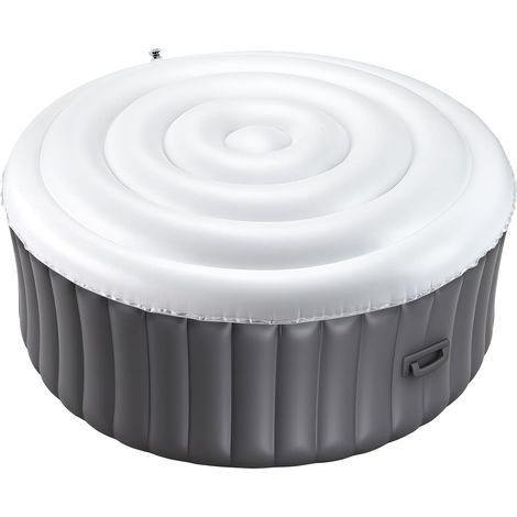Runde, aufblasbare Whirlpoolabdeckung 165 cm, wetter- und wasserdichte Schutzhülle aus PVC, wärmeisolierend, einfache Montage, für den Außenbereich (Garten), weiß (1/5)