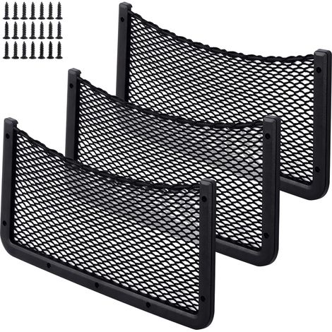 BEBUSINGOTO 3 unidades organizadores para maletero de 42  21 cm, bolsa organizadora multifuncional para coche, ideal para utensilios, autocaravanas, barcos y el hogar (malla elástica). (1/5)