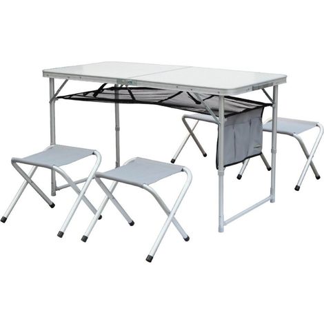 Table pliante avec 4 tabourets pliants plus rangement, le tout se range dans une valise de transport (1/5)