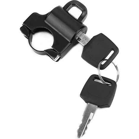 Cadenas de sécurité universel pour casque de moto, guidon de 22 mm, avec 2 clés (noir) (1/5)