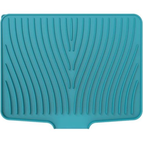 Égouttoir à vaisselle, 40 x 33 cm, en silicone, résistant à la chaleur et antidérapant - Vert. Convient pour l'évier. Bac de récupération, tapis d'égouttage et de séchage. (1/5)