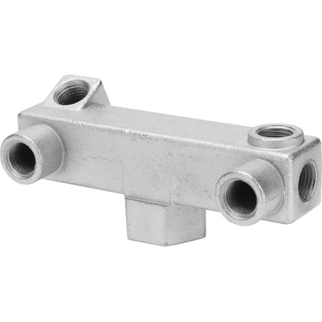 6-facher Luftverteiler aus Messing, G1/4 G1/2 Gewindeanschluss für Kompressor, auslaufsichere Multifunktionsarmatur. (1/5)