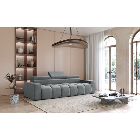 Bigsofa Couchgarnitur DARCY Megasofa in Stoff Salvador Grau (1/3)
